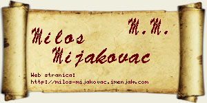 Miloš Mijakovac vizit kartica